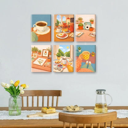 6 Mini-Gemälde | Kaffeerituale Set