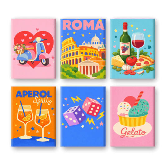 6 Mini-Gemälde | Farbenfrohes Italien Set-Malen nach zahlen