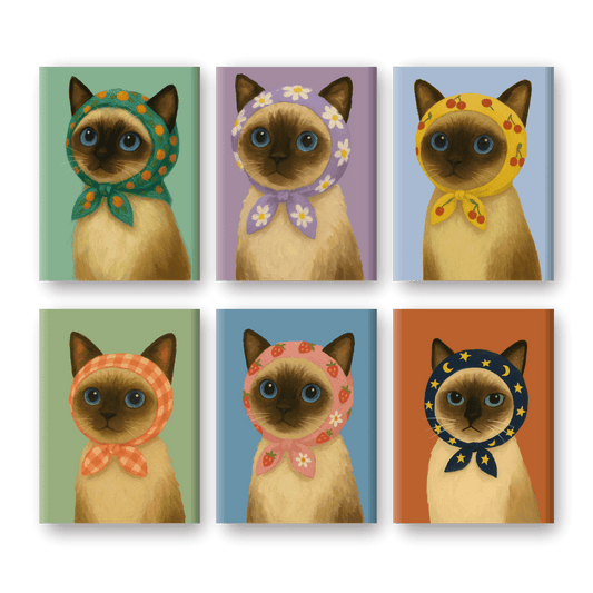 6 Mini-Gemälde | Süßes Katzen-Set-Malen nach zahlen