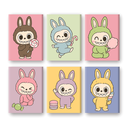 6 Mini-Gemälde | Süßes Puppen Set-Malen nach zahlen