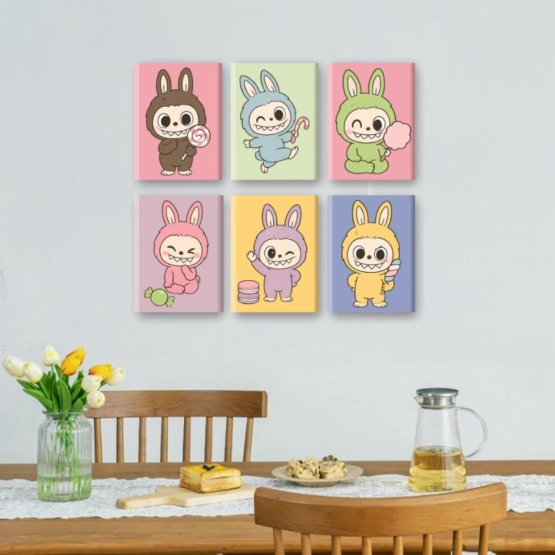 6 Mini-Gemälde | Süßes Puppen Set