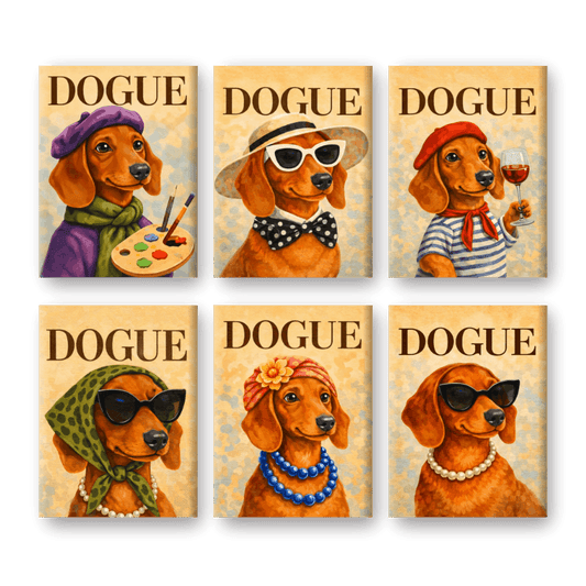 6 Mini-Gemälde | Dogue Set-Malen nach zahlen