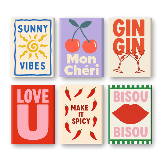 6 Mini-Gemälde | Gin-Gin Set-Malen nach zahlen