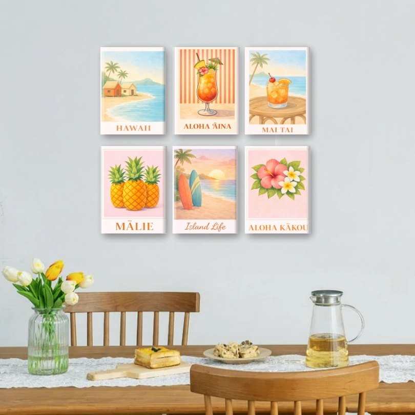 6 Mini-Gemälde | Hawaii Set