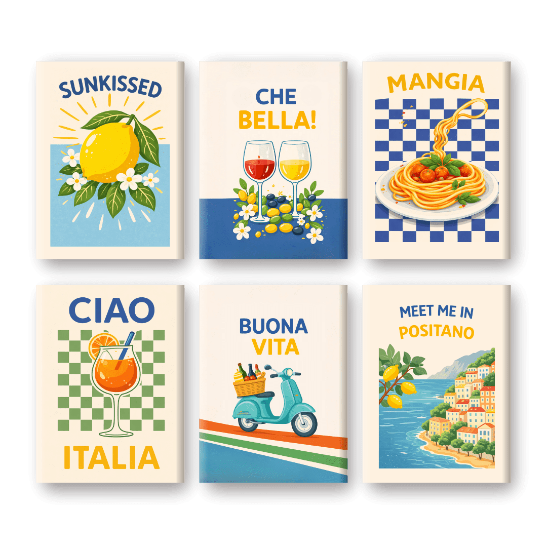 6 Mini-Gemälde | Italienisches Buona Vita Set-Malen nach zahlen