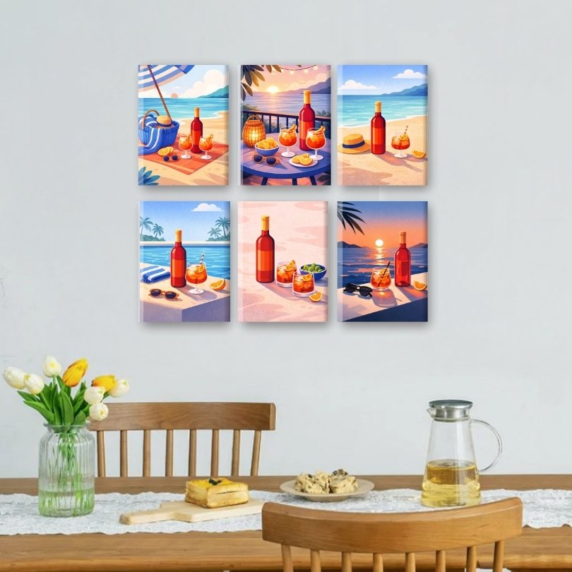 6 Mini-Gemälde | Aperitivo Sommer Set