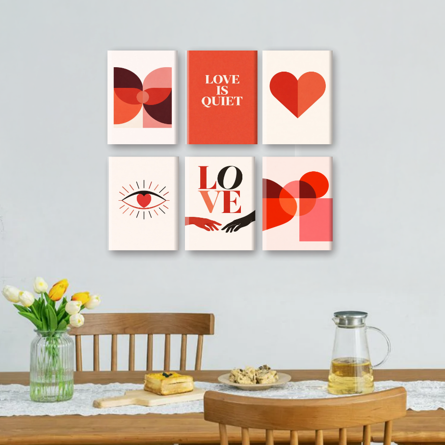 6 Mini-Gemälde | Love Is Quiet Set