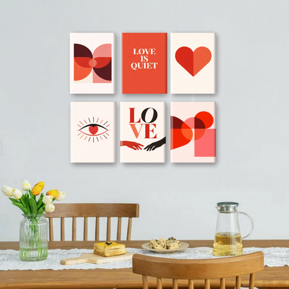 6 Mini-Gemälde | Love Is Quiet Set