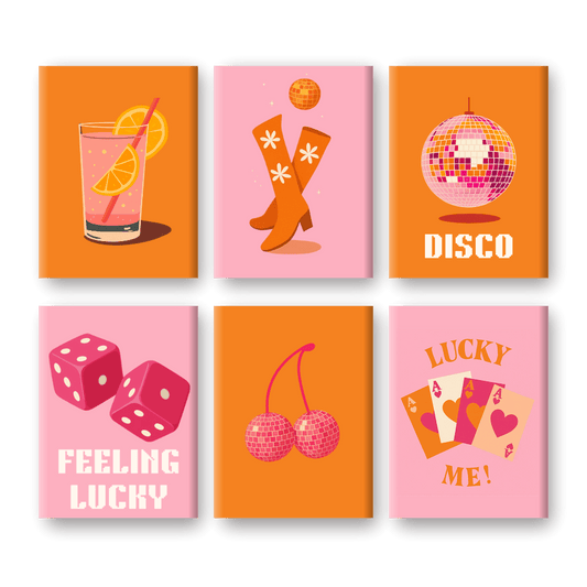 6 Mini-Gemälde | Lucky Disco Set-Malen nach zahlen