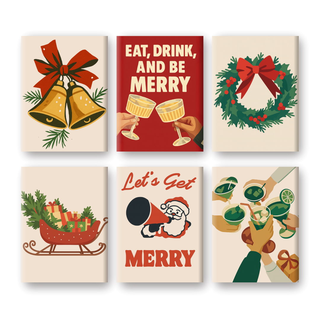 6 Mini-Gemälde | Merry Xmas Set-Malen nach zahlen