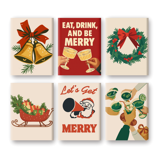 6 Mini-Gemälde | Merry Xmas Set-Malen nach zahlen