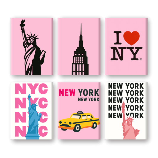 6 Mini-Gemälde | New-York Set-Malen nach zahlen