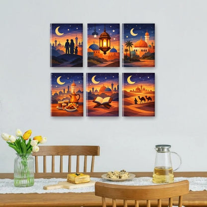 6 Mini-Gemälde | Ramadan Nacht Set