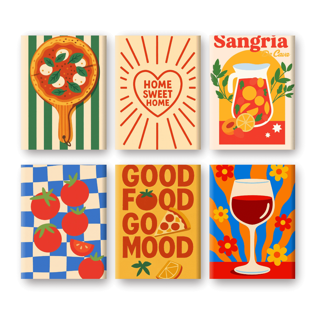 6 Mini-Gemälde | Sangria Set-Malen nach zahlen