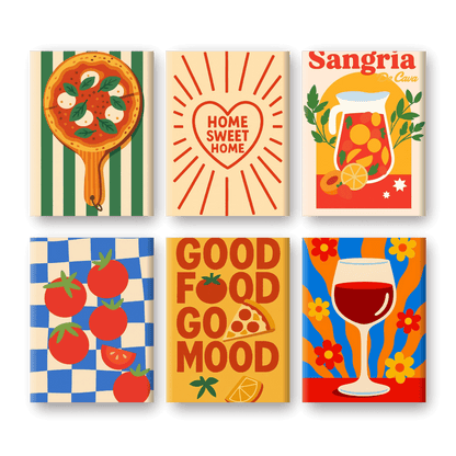 6 Mini-Gemälde | Sangria Set-Malen nach zahlen