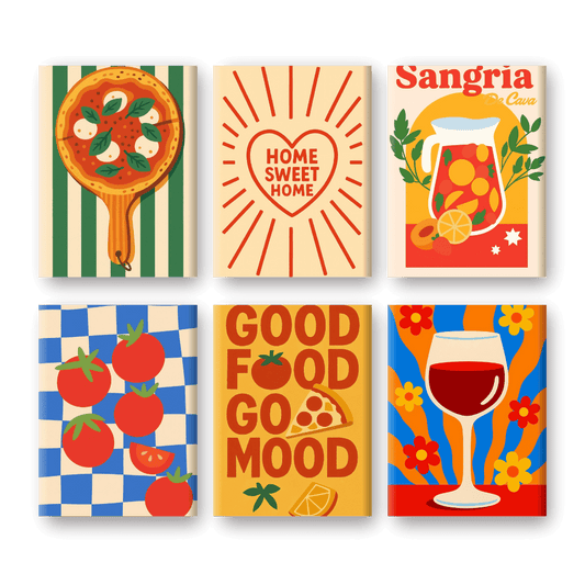 6 Mini-Gemälde | Sangria Set-Malen nach zahlen
