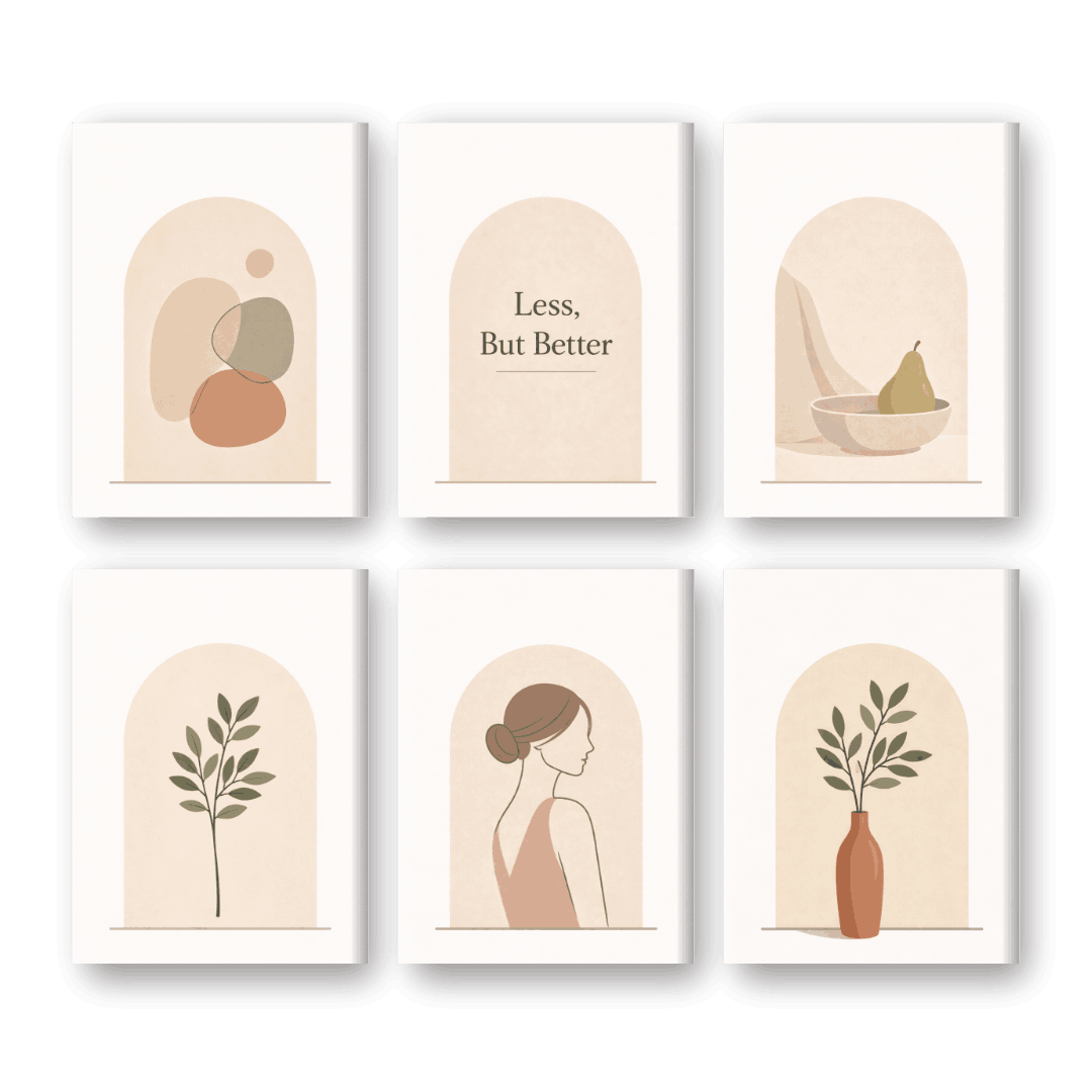 6 Mini-Gemälde | Einfaches Leben Set - Malen nach Zahlen