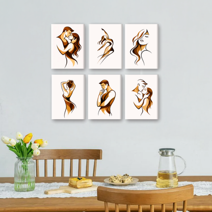 6 Mini-Gemälde | Sanfte Umarmung Set