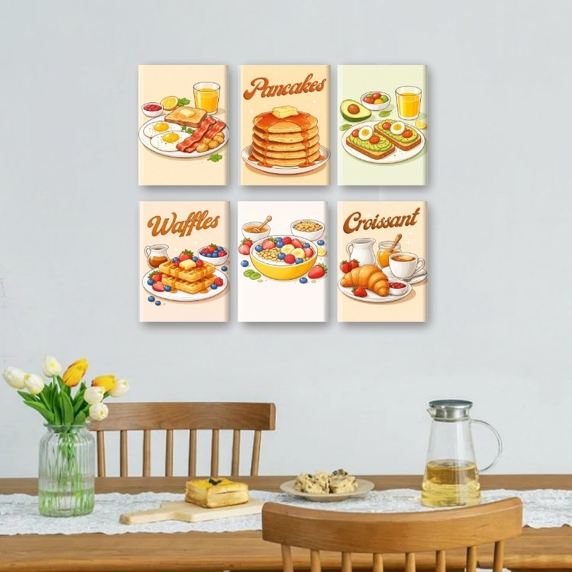 6 Mini-Gemälde | Sonntagsbrunch Set
