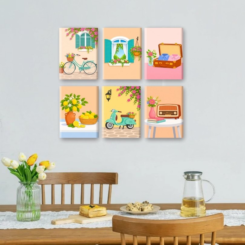 6 Mini-Gemälde | Sonniges Italien Set