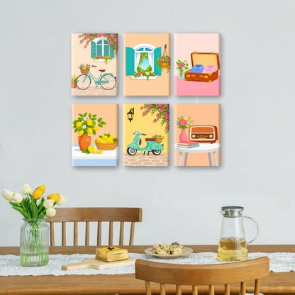 6 Mini-Gemälde | Sonniges Italien Set