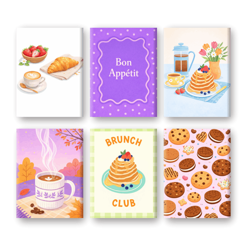 6 Mini-Gemälde | Süßes Frühstücks Set-Malen nach zahlen