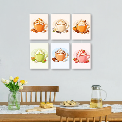 6 Mini-Gemälde | Süßer Latte Set