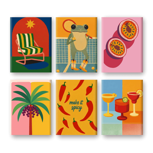 6 Mini-Gemälde | Tropisches Pop Set-Malen nach zahlen