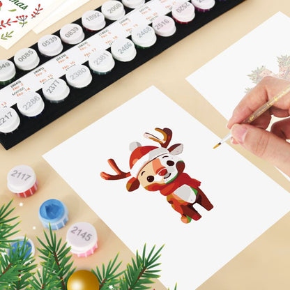 Malen nach Zahlen - 5 Postkarten – Weihnachtsset