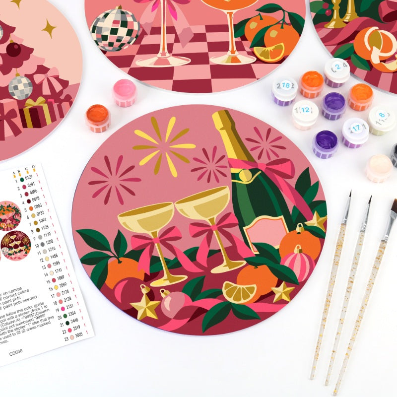 Malen nach Zahlen Tischset – Weihnachten in Rosa