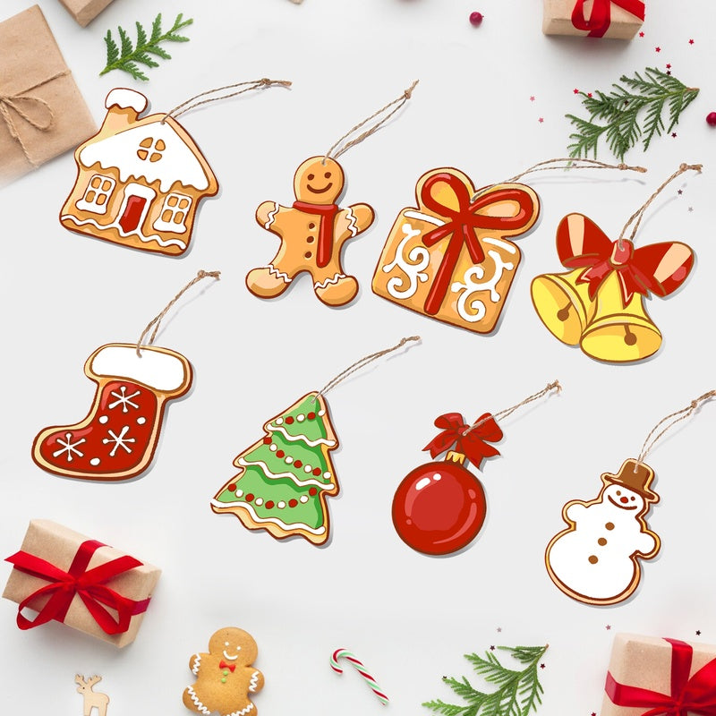 8 XL Weihnachtsanhängern | Fröhliches Weihnachtsplätzchen-Set