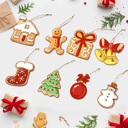 8 XL Weihnachtsanhängern | Fröhliches Weihnachtsplätzchen-Set