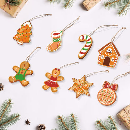 Malen nach Zahlen - 8 Weihnachtsanhängern | Lebkuchen-Set