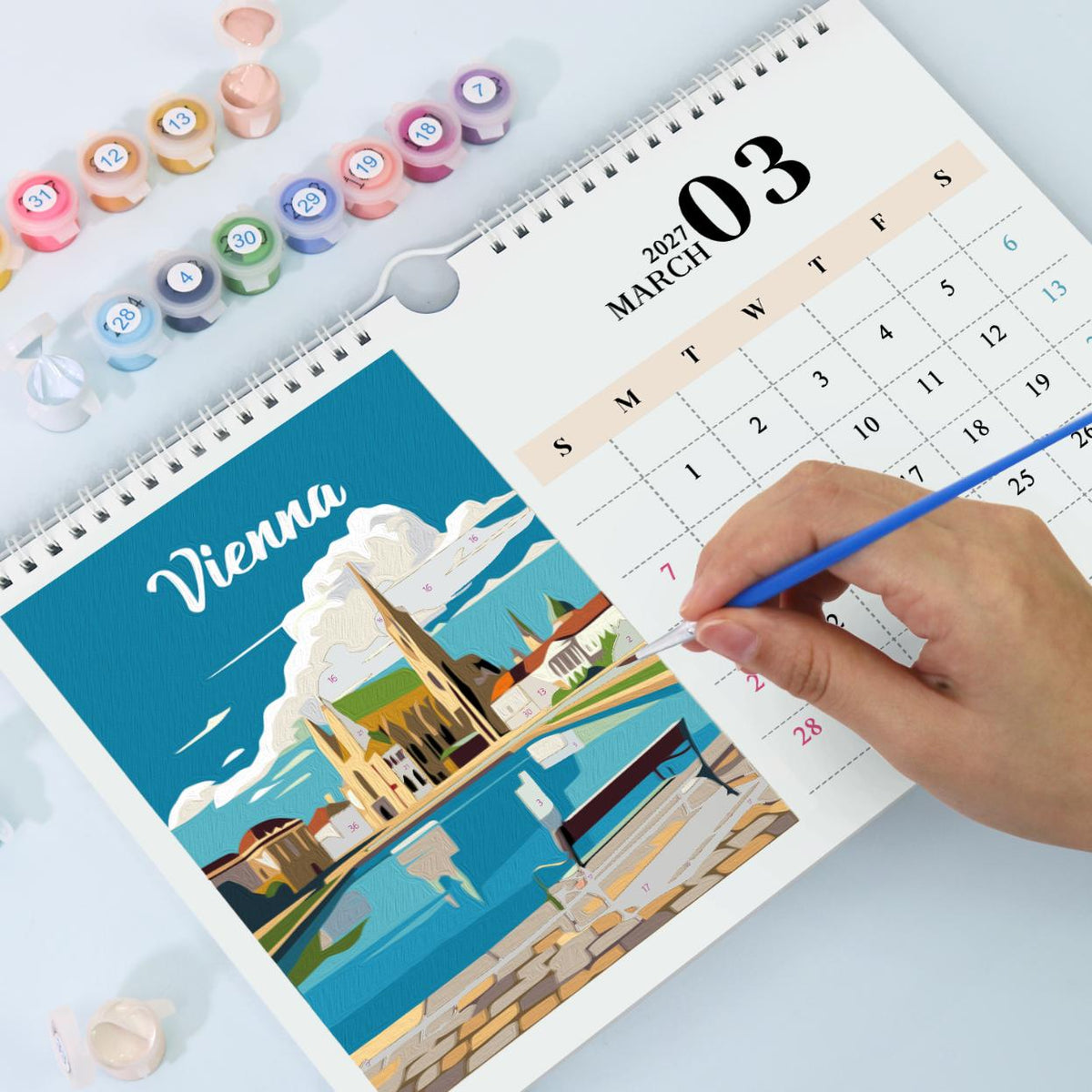 2027 Malen nach Zahlen Kalender | Berühmte Monumente Edition