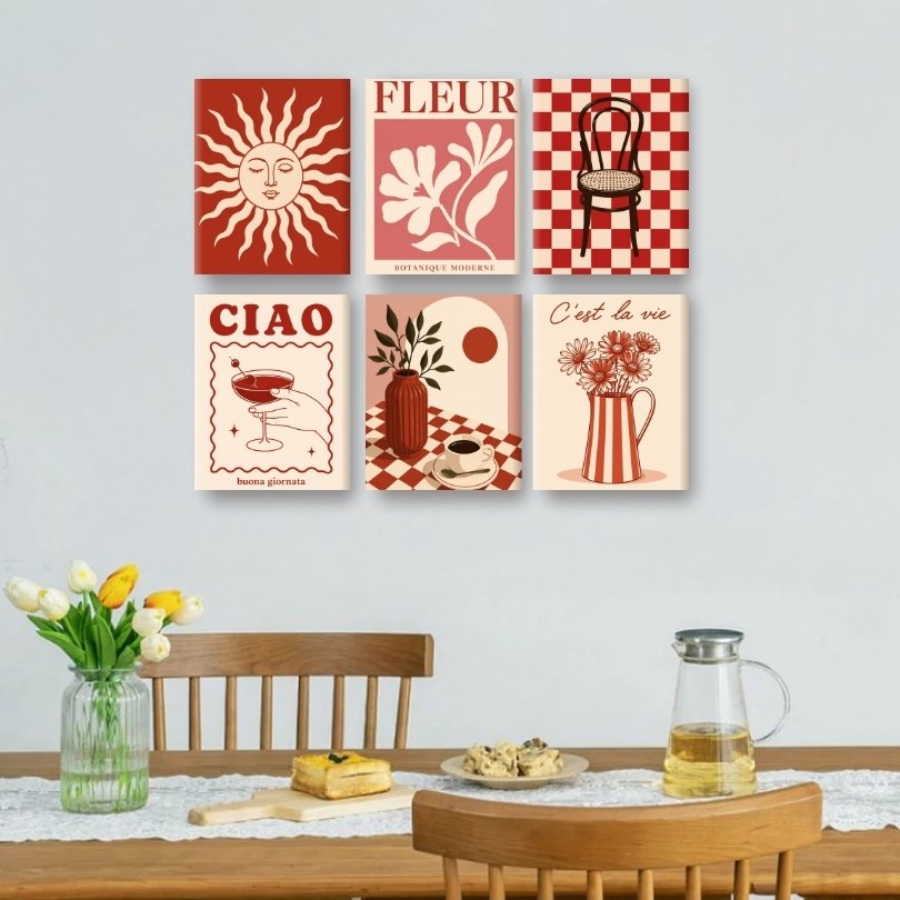 6 Mini-Gemälde | Bella Flora Set