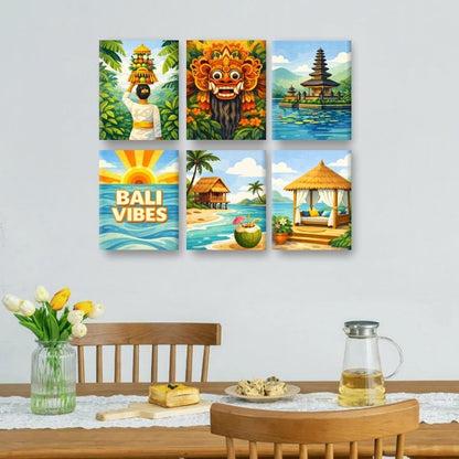 6 Mini-Gemälde | Bali-Vibes-Set