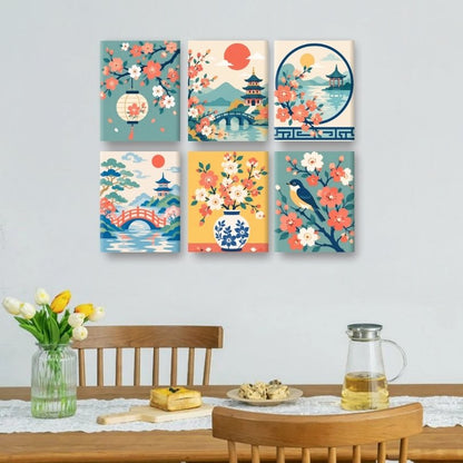 6 Mini-Gemälde | Sakura Träume Set