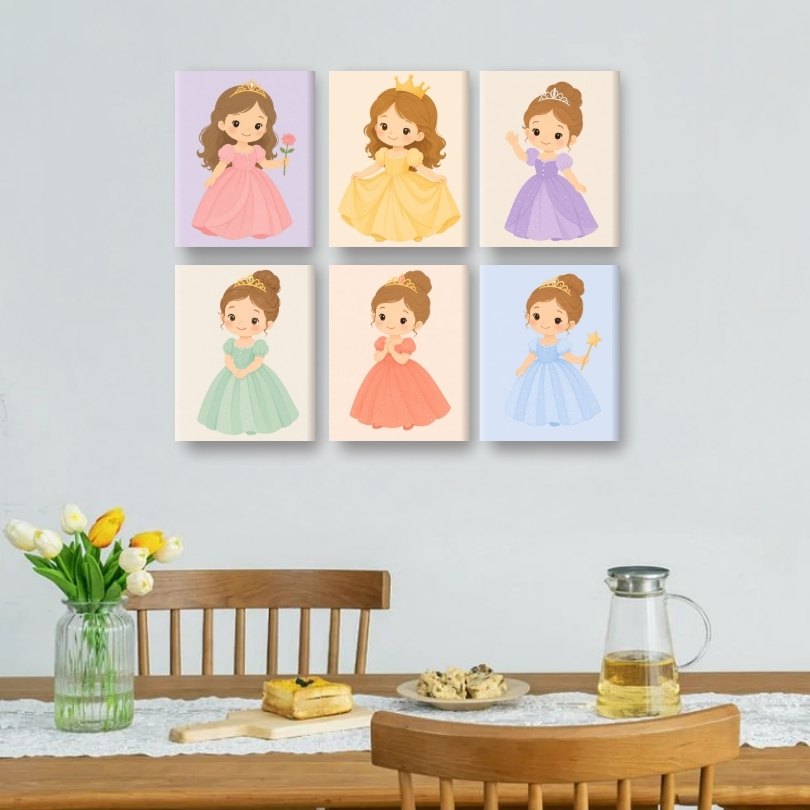 6 Mini-Gemälde | Kleine Prinzessin Set