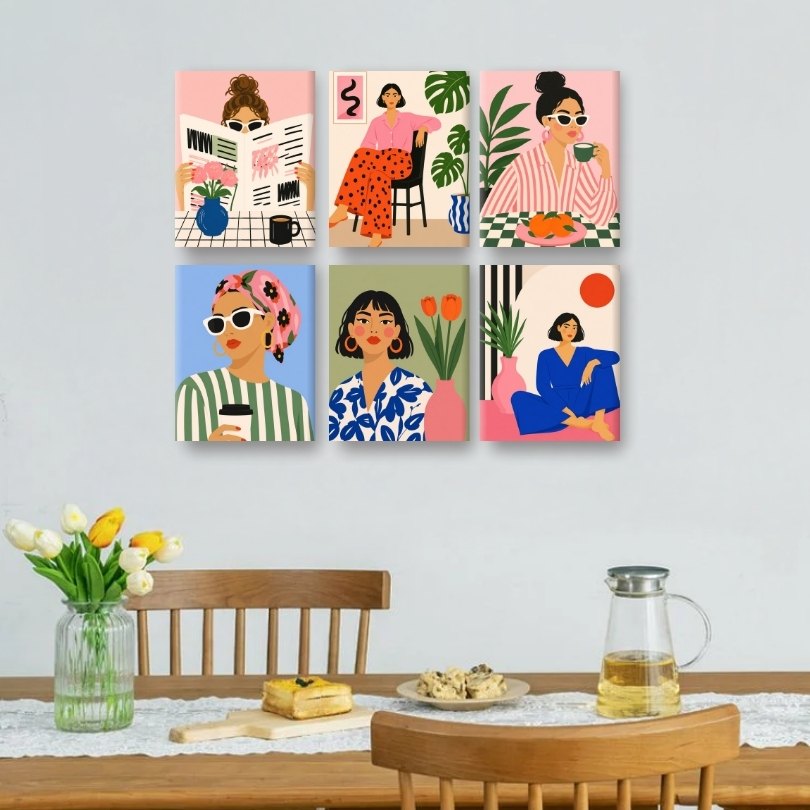 6 Mini-Gemälde | Femme Forte Set