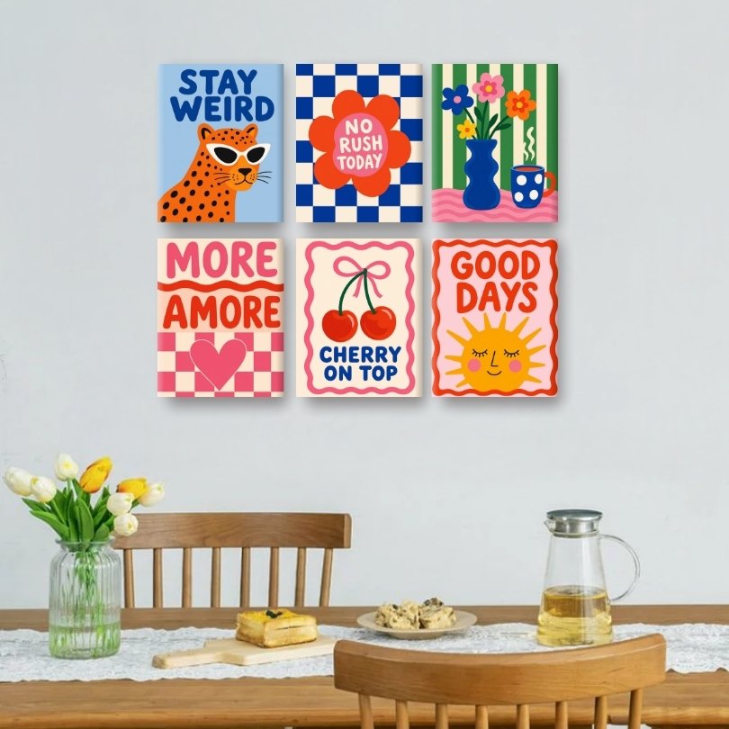 6 Mini-Gemälde | Sahnehäubchen Set