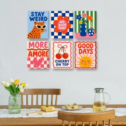 6 Mini-Gemälde | Sahnehäubchen Set