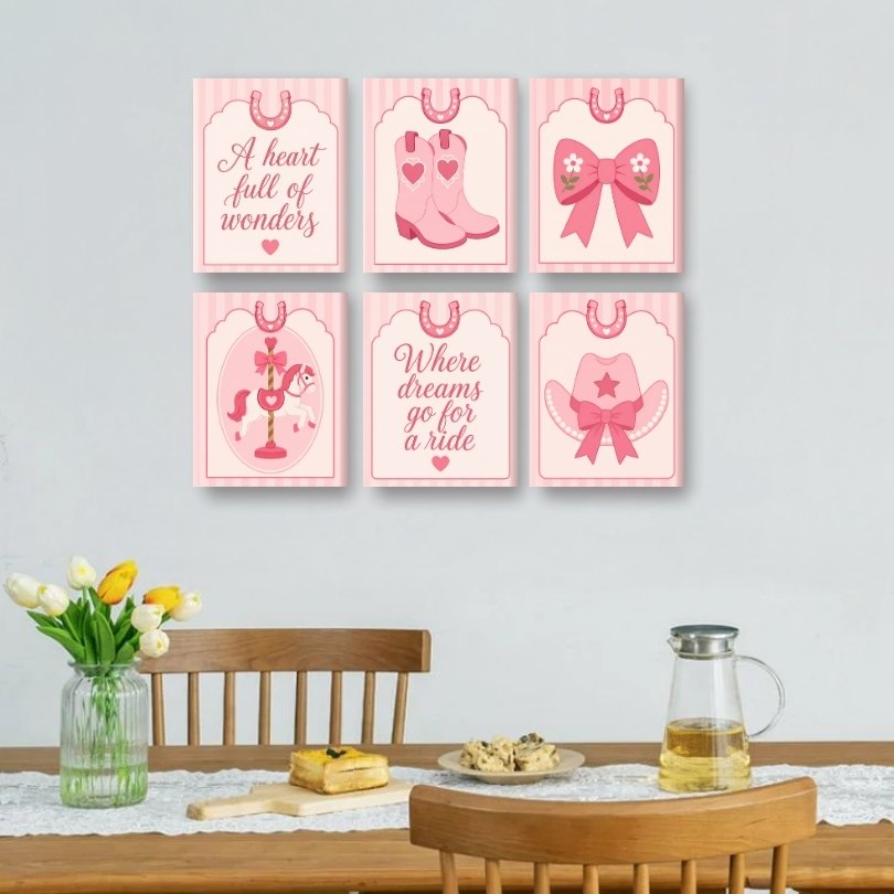 6 Mini-Gemälde | Cowgirl Set