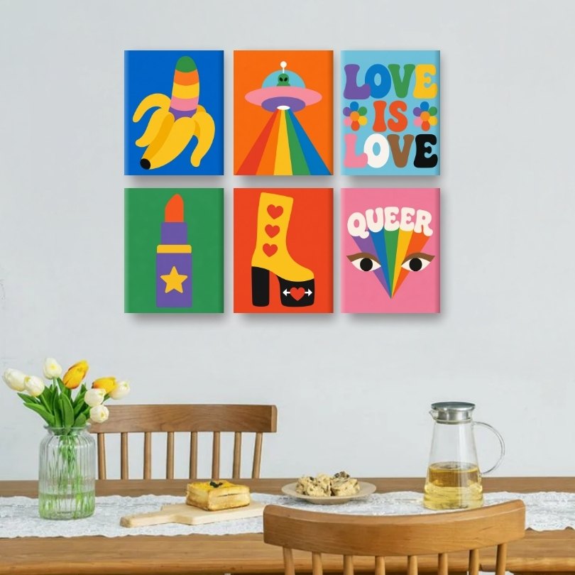 6 Mini-Gemälde | Pride Love Set