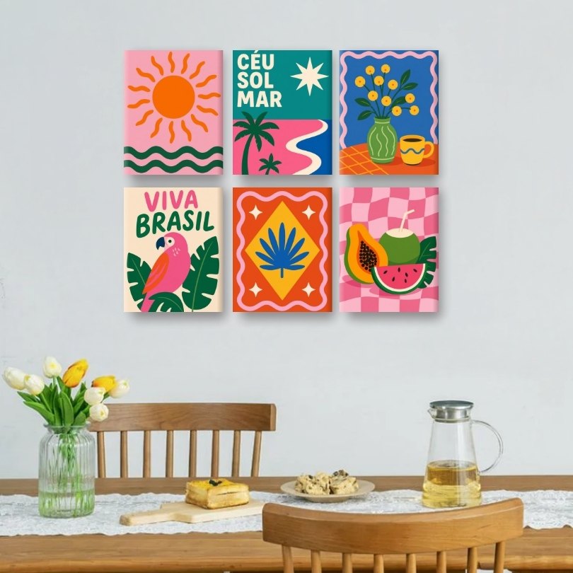 6 Mini-Gemälde | Viva Brasilien Set
