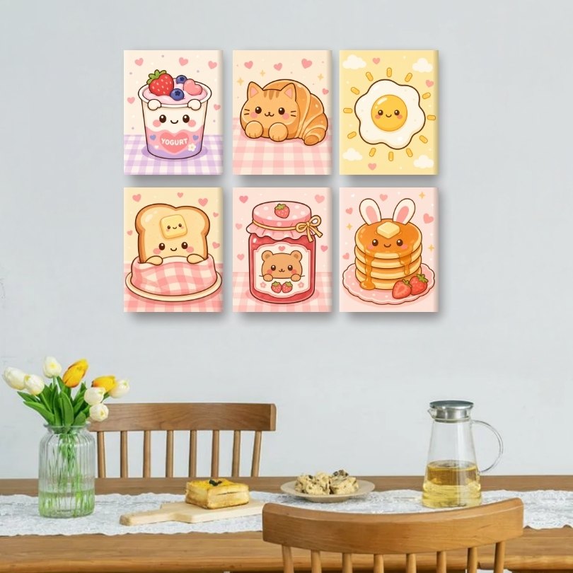 6 Mini-Gemälde | Kawaii Süßigkeiten Set