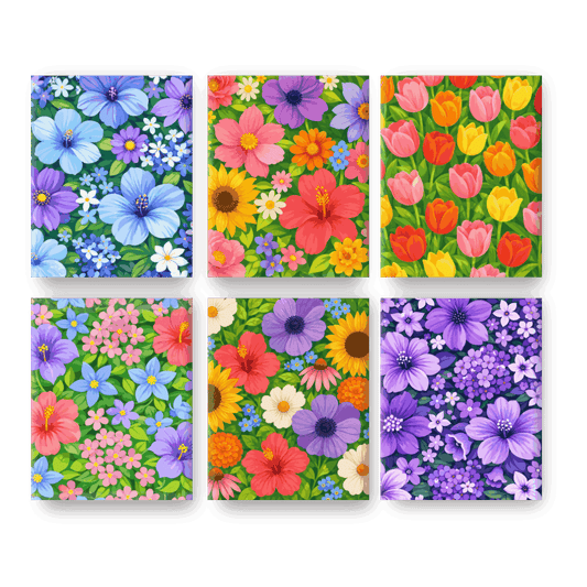 6 Mini-Gemälde | Schöne Blumen Set - Malen nach Zahlen