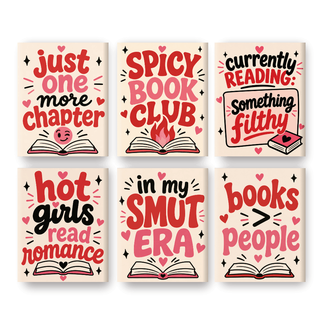 6 Mini-Gemälde | Spicy Bücherclub Set - Malen nach Zahlen