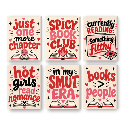 6 Mini-Gemälde | Spicy Bücherclub Set - Malen nach Zahlen