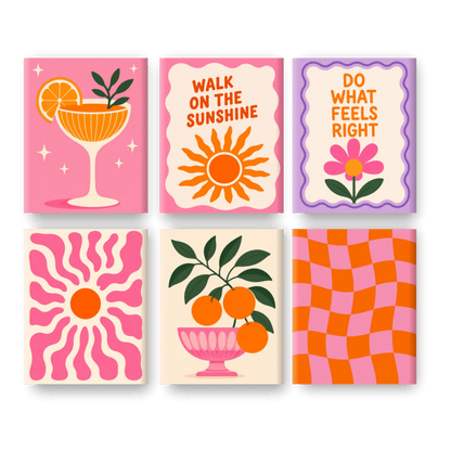 6 Mini-Gemälde | Hallo Sonnenschein Set - Malen nach Zahlen