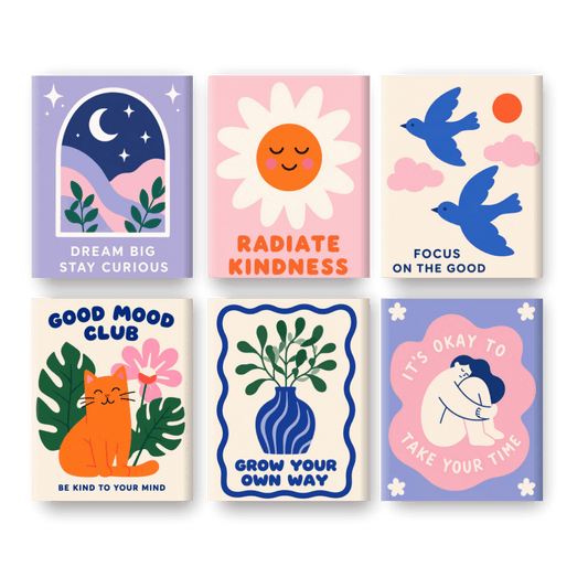 6 Mini-Gemälde | Positives Wachstum Set - Malen nach Zahlen